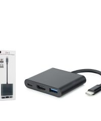 HADRON HD4742 ÇEVİRİCİ TYPE-C TO USB 3.0 + HDMI 3 PORT 4K MAC