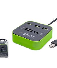 HADRON HN160 HUB USB 2.0 3 PORT +TF & SD & PRO DUO CARD READER